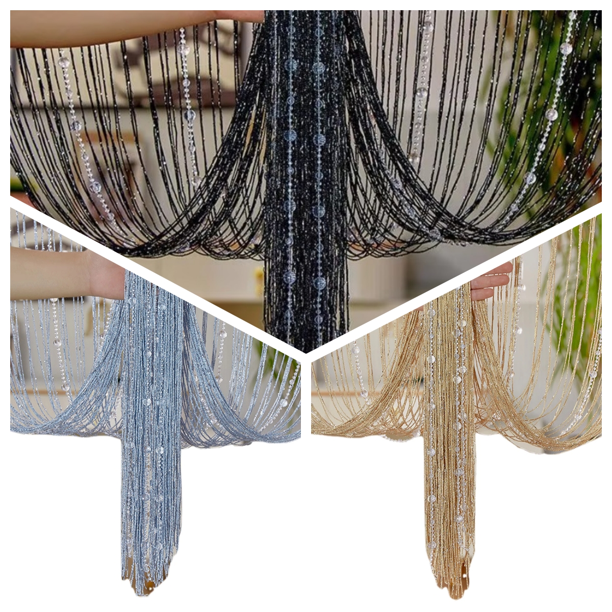 Partition Screen Divider - 1pcs 100*200cm Crystal Beaded String Curtains