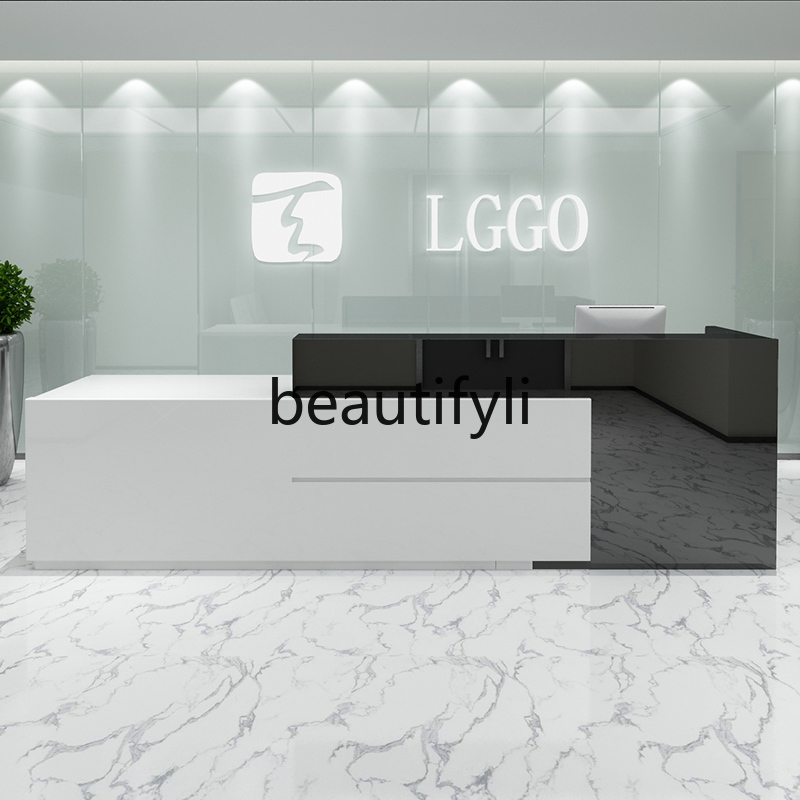 Reception Desk Counter - Simple Modern Beauty Salon Reception Desk