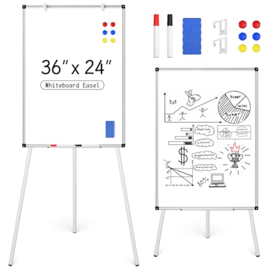 Whiteboard Easel Tripod - Magnetic Whiteboard Easel Stand, Dry Erase