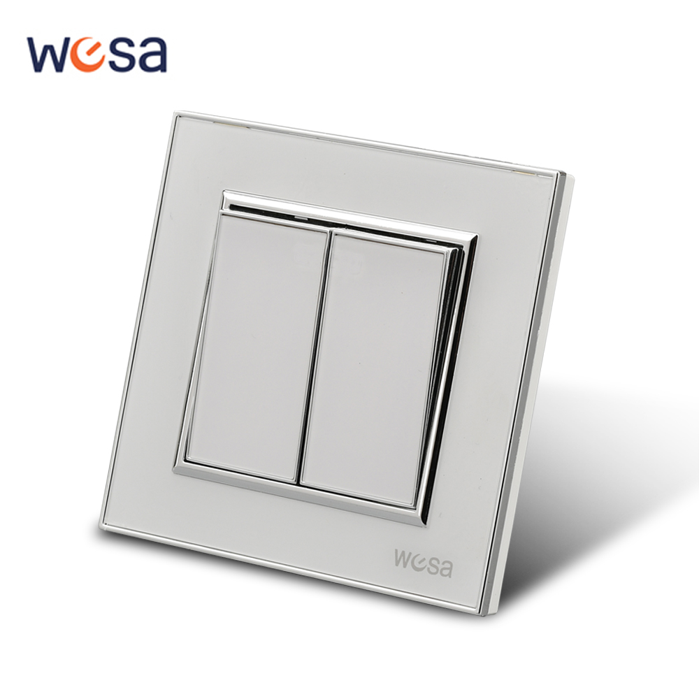Office Furniture Uk - WESA White Mirror Acrylic Wall Switch