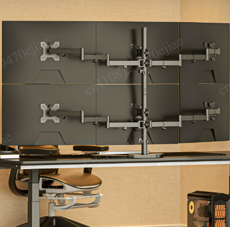 Adjustable Monitor Mount - Heavy Duty 6-Screen Monitor Stand, Fully