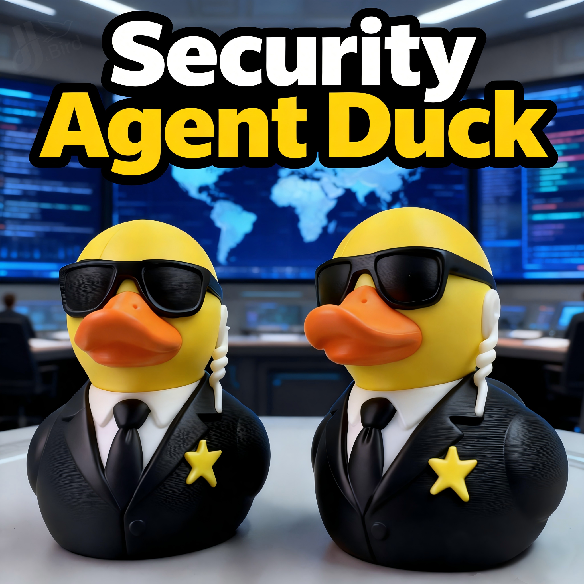 Cubicle Shelf Organizer - Security Agent Duck Ornament, Cute Style,