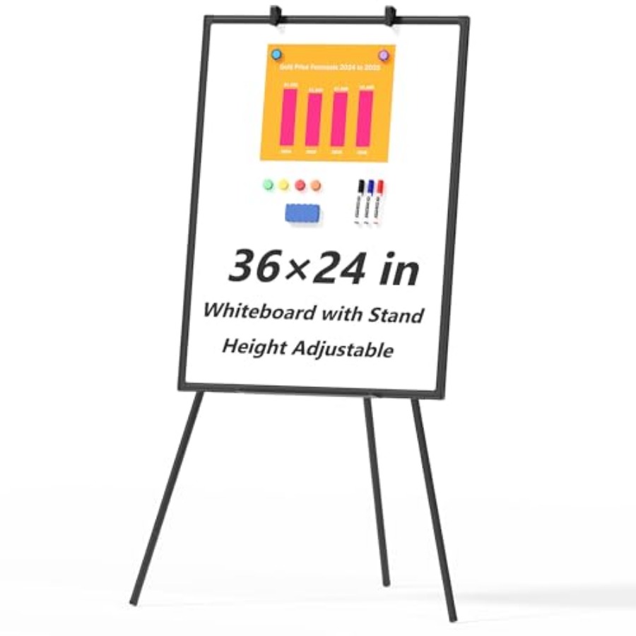 Whiteboard Easel Tripod - Large Whiteboard Easel with Stand, 36