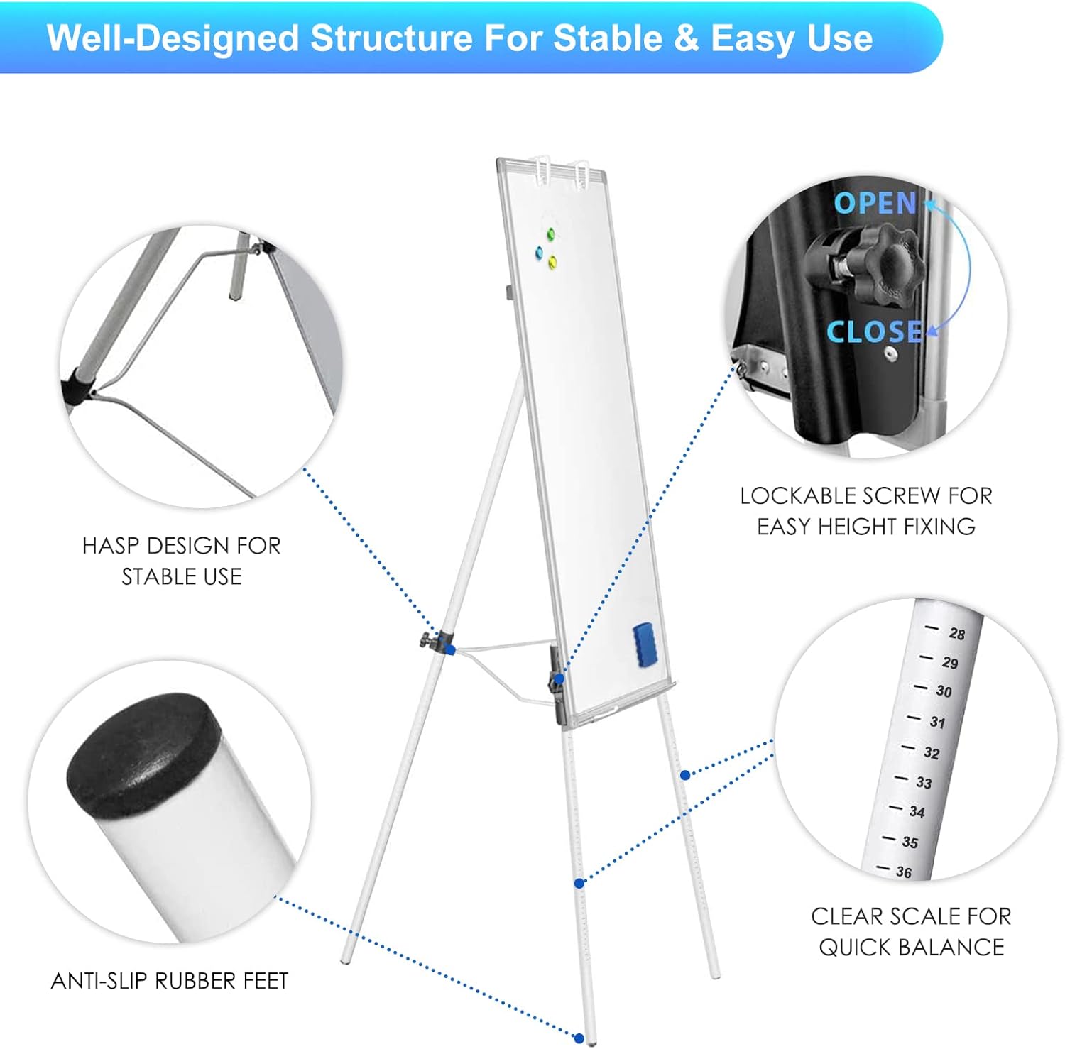 Magnetic Portable Dry Erase Ea - Whiteboard Easel Tripod avaliação e preço