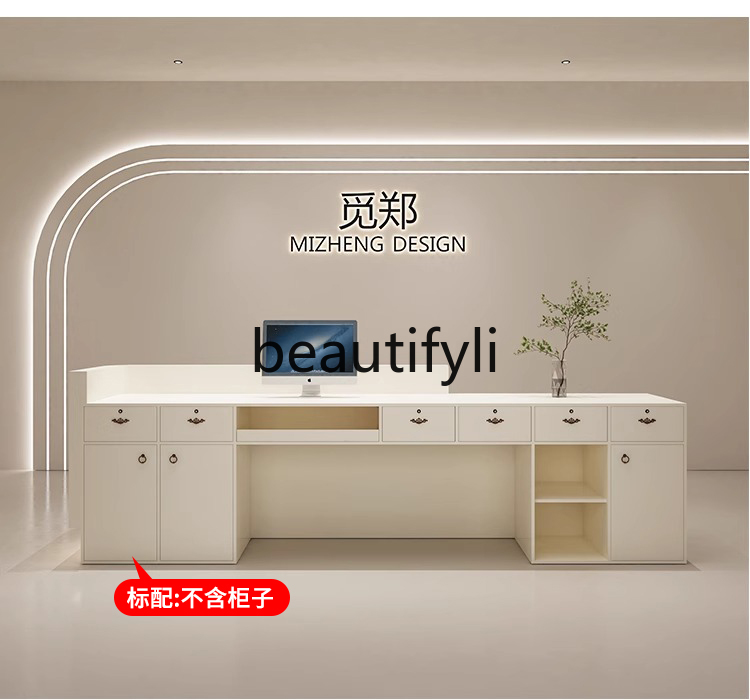 Cream Style Curved Cashier Cou - Reception Desk Counter avaliação e preço