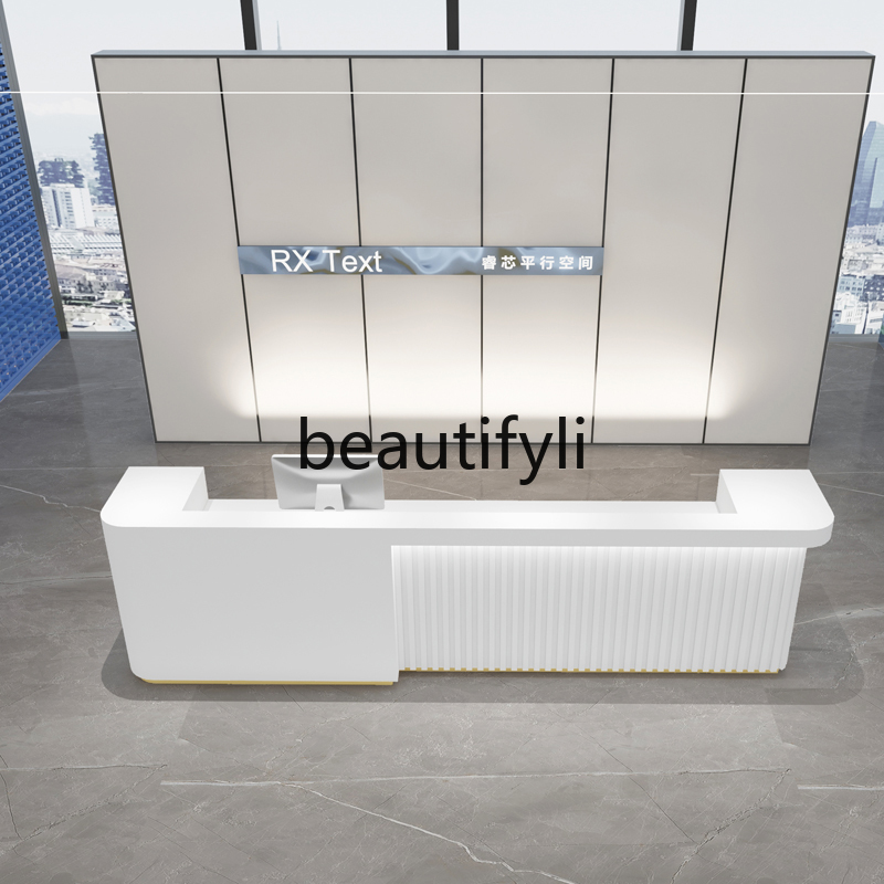 Modern Minimalist Company Fron - Reception Desk Counter avaliação e preço