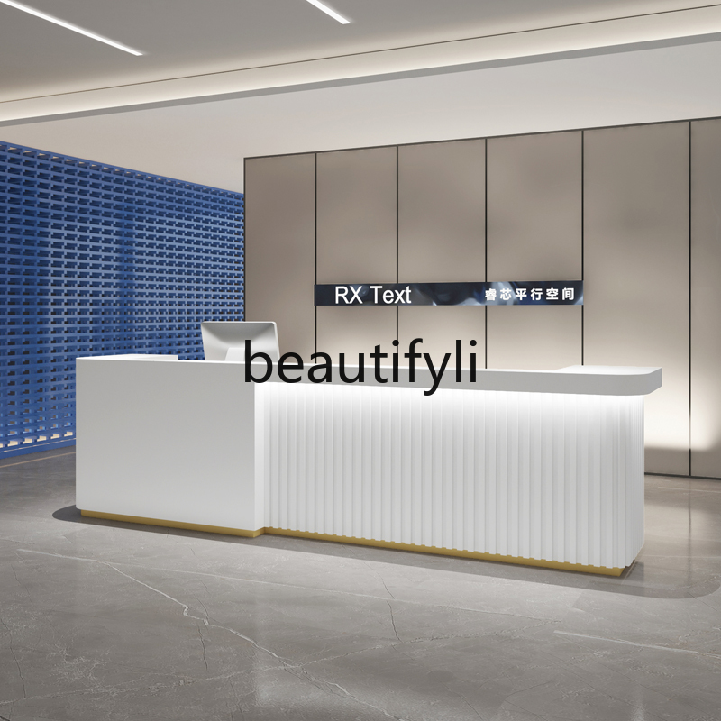 Modern Minimalist Company Fron - Reception Desk Counter avaliação e preço