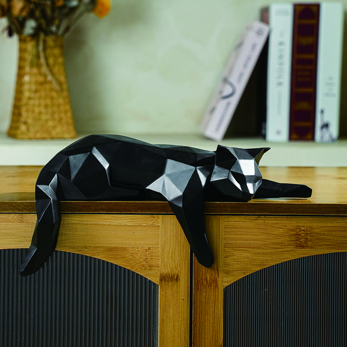 White Black Cat Statue - Geome - Cubicle Shelf Organizer avaliação e preço