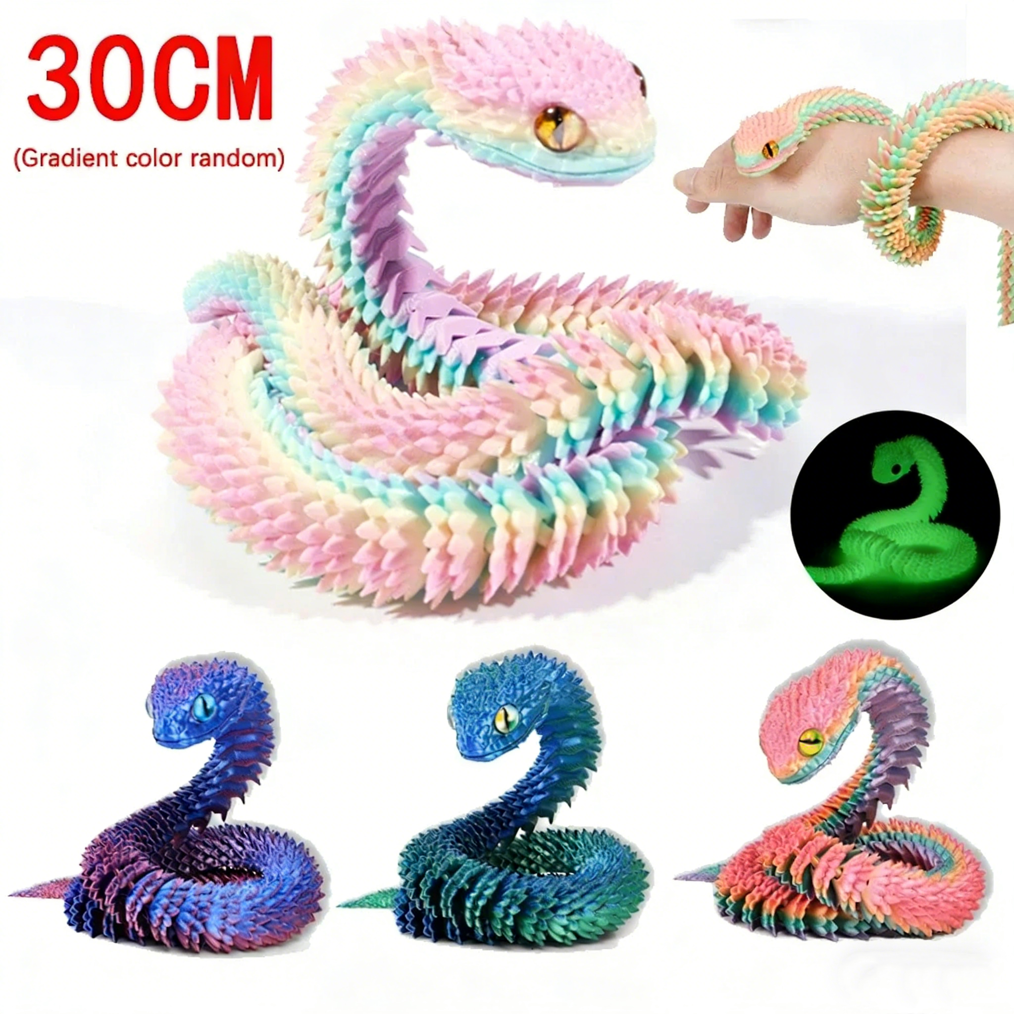 3D Printed Snake Decor 30cm Of - Cubicle Shelf Organizer avaliação e preço