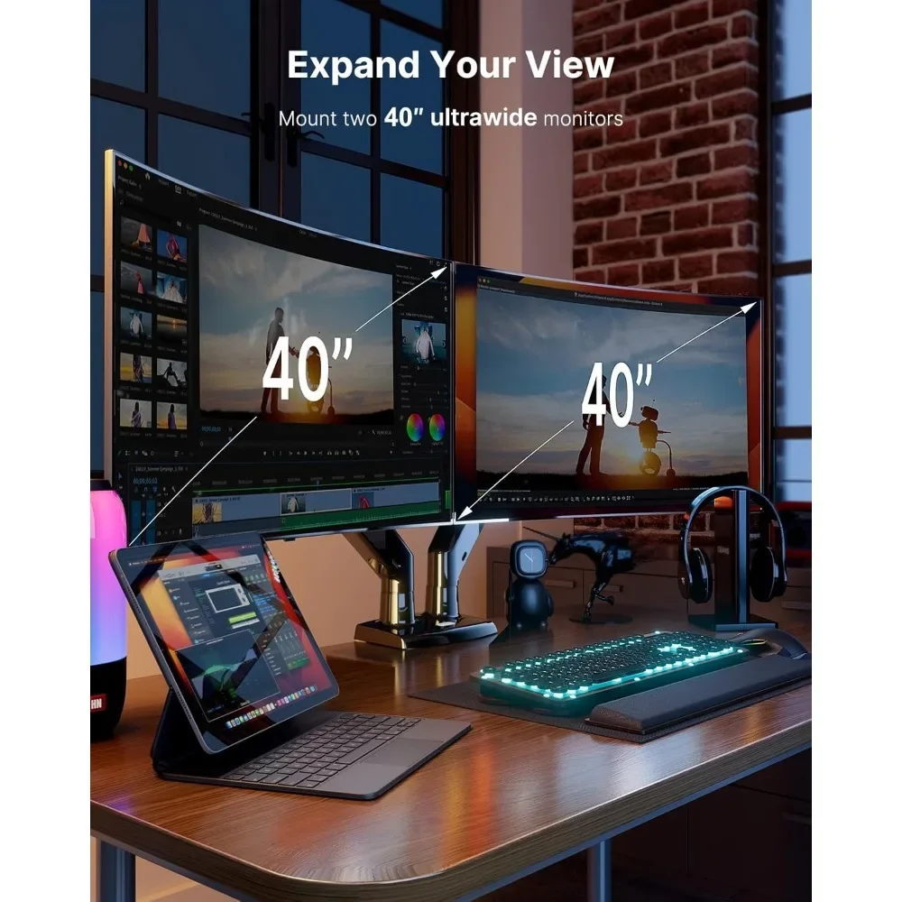 dual monitor stand for 13 to 4 - Adjustable Monitor Mount avaliação e preço