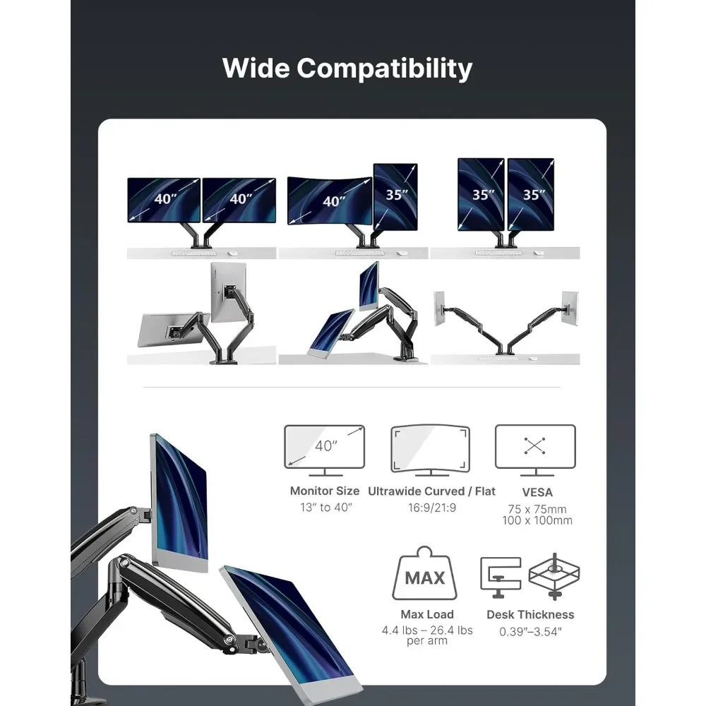 dual monitor stand for 13 to 4 - Adjustable Monitor Mount avaliação e preço