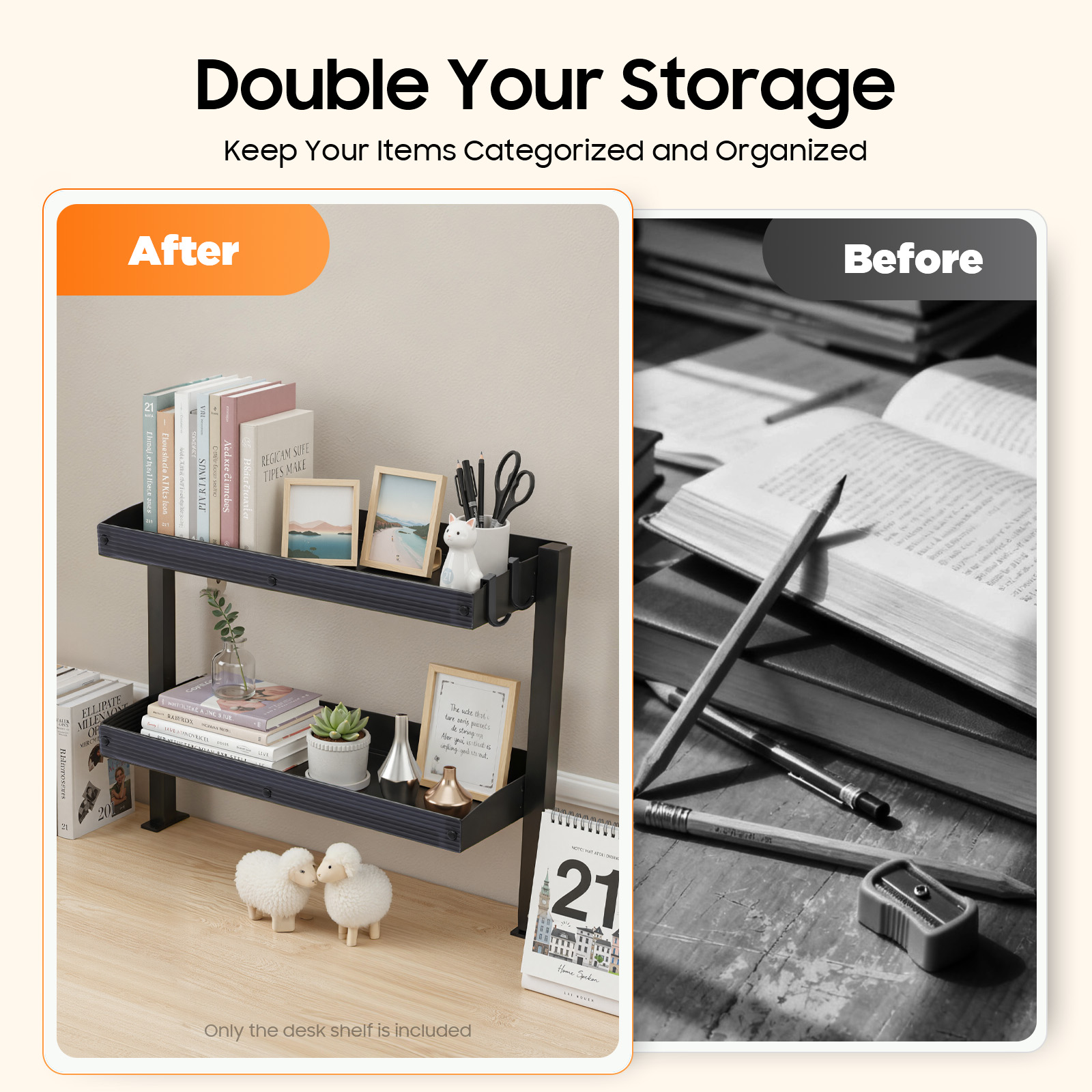 Clamp-on Desk Shelf,Desktop or - Cubicle Shelf Organizer avaliação e preço