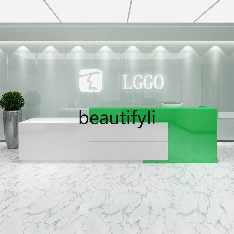 Simple Modern Beauty Salon Rec - Reception Desk Counter avaliação e preço