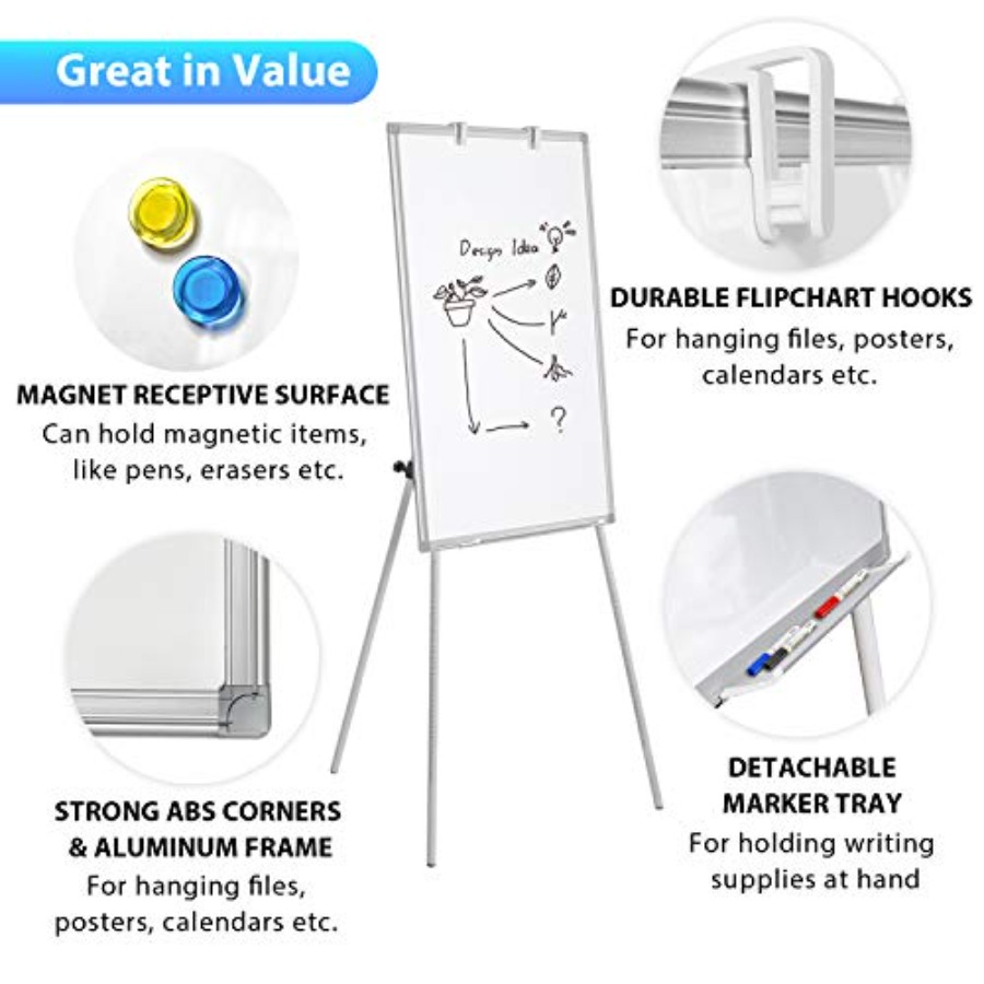 Easel Whiteboard - Magnetic Po - Whiteboard Easel Tripod avaliação e preço