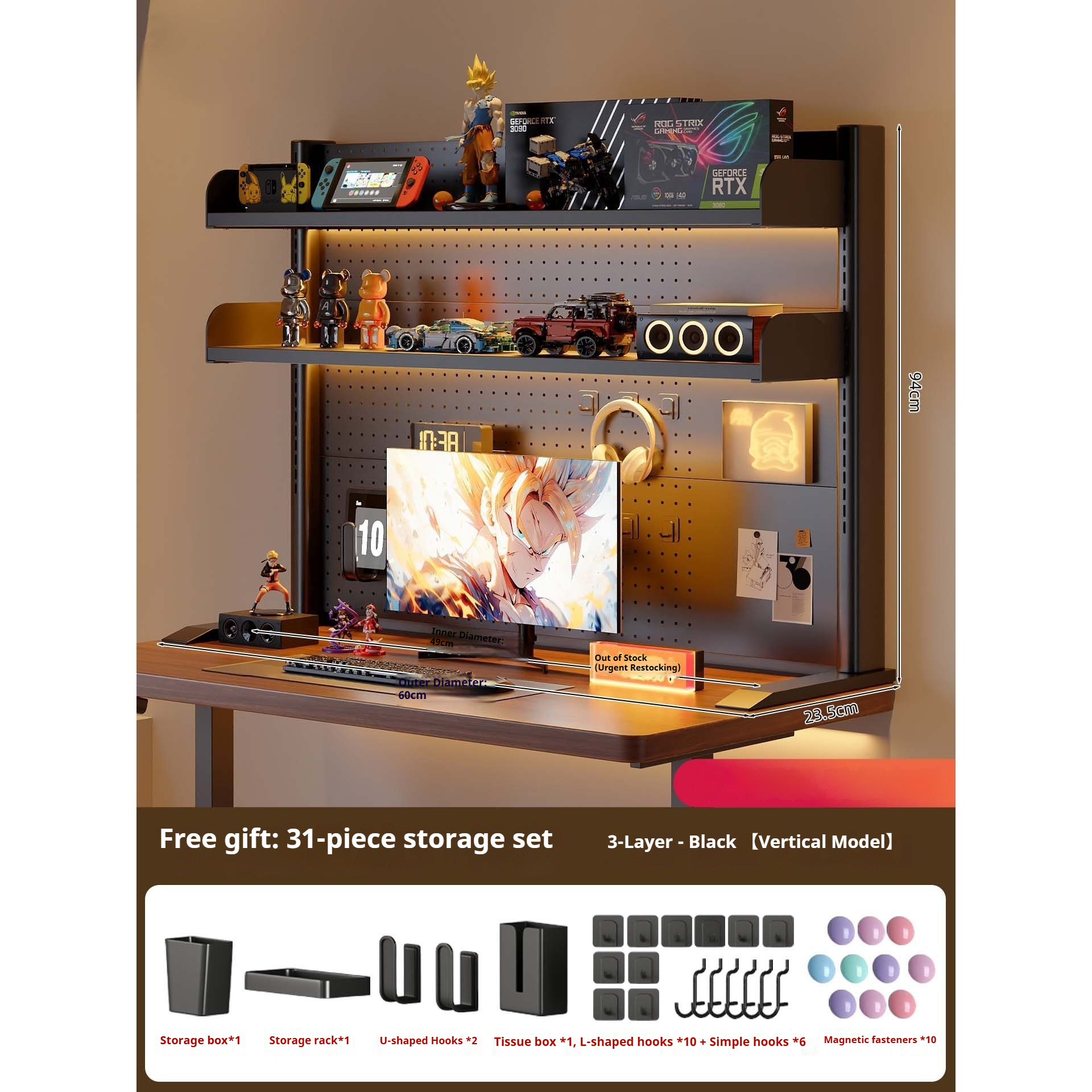 Clamp on Desk Shelf with Pegbo - Cubicle Shelf Organizer avaliação e preço