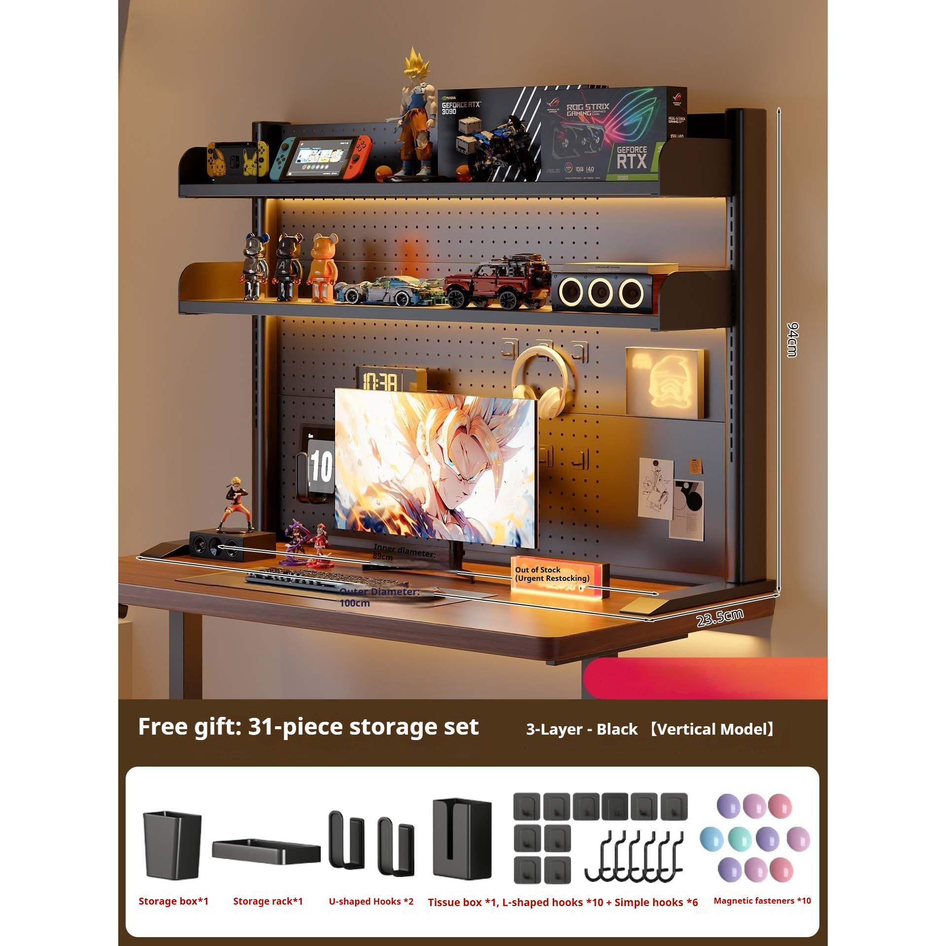 Clamp on Desk Shelf with Pegbo - Cubicle Shelf Organizer avaliação e preço