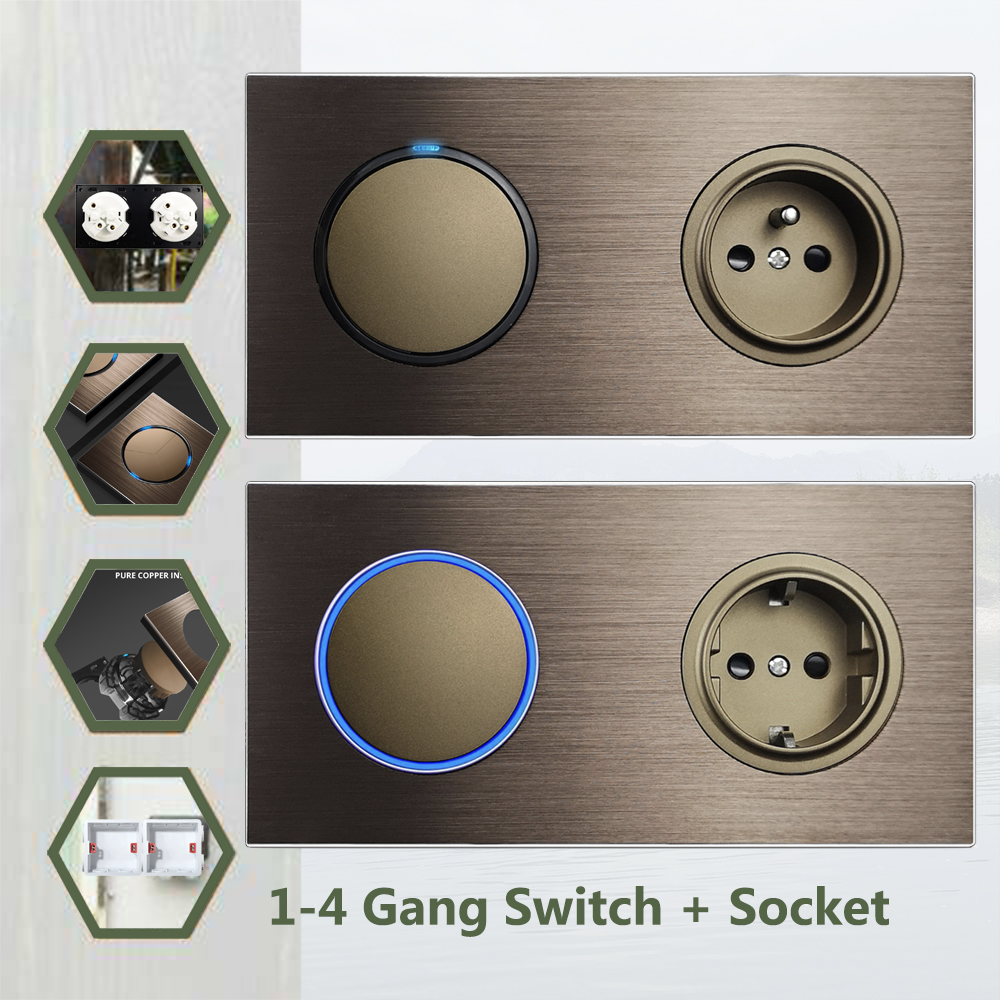 Brown Wall Light Switch EU Fre - Office Furniture Uk avaliação e preço