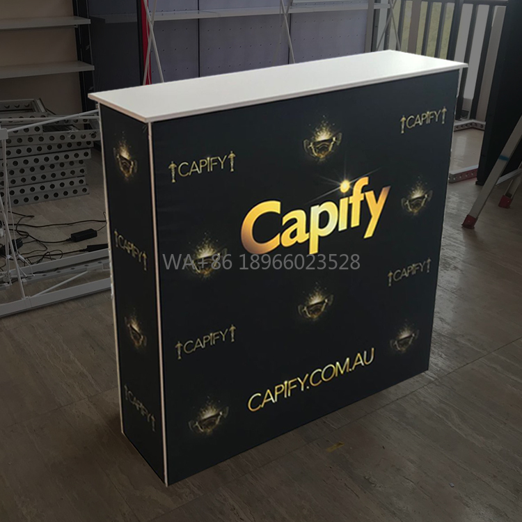Aluminum Backlit Pop up Trade  - Reception Desk Counter avaliação e preço