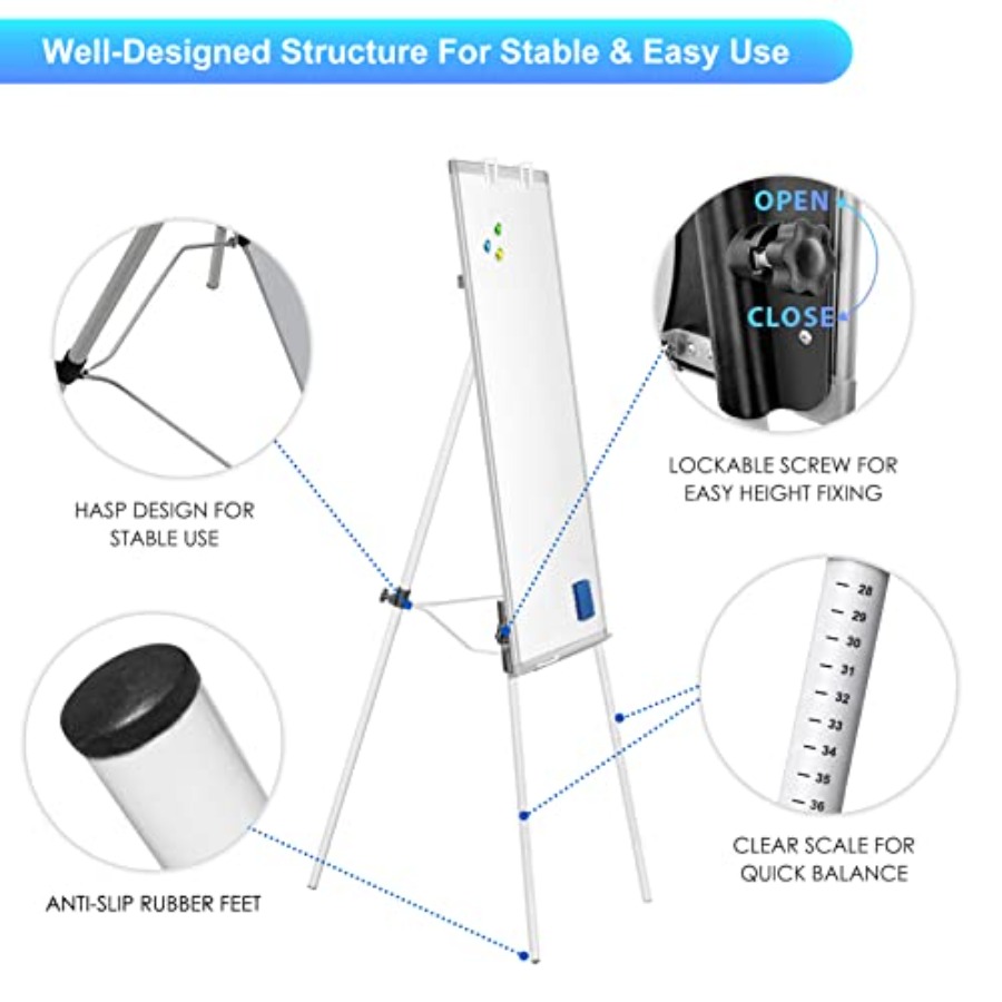 Easel Whiteboard - Magnetic Po - Whiteboard Easel Tripod avaliação e preço