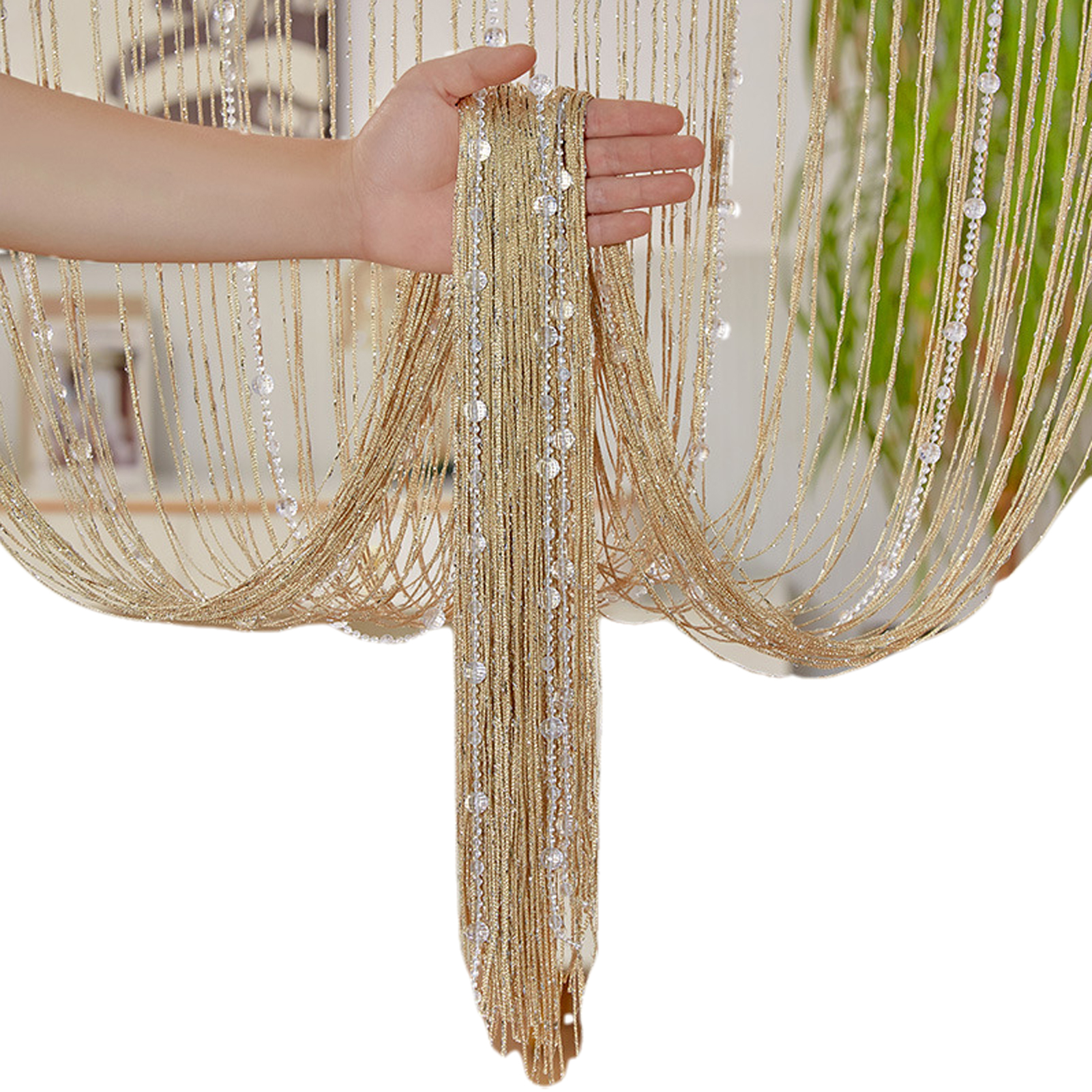 Crystal Beaded String Curtains - Partition Screen Divider avaliação e preço