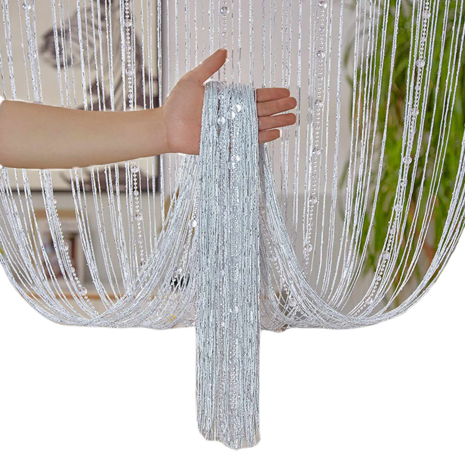 Crystal Beaded String Curtains - Partition Screen Divider avaliação e preço