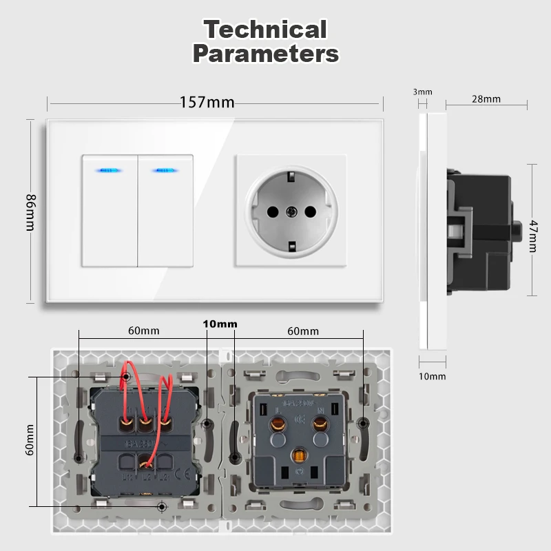NYWP eu wall socket with rocke - Office Furniture Uk avaliação e preço