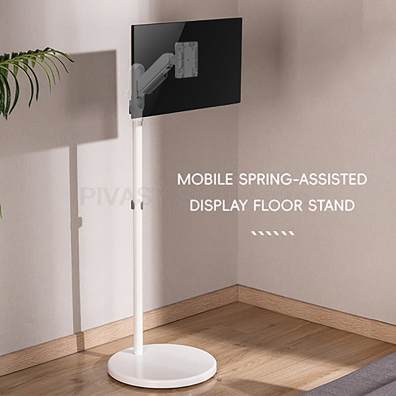 Rolling Mobile TV Cart on 5 Wh - Adjustable Monitor Mount avaliação e preço