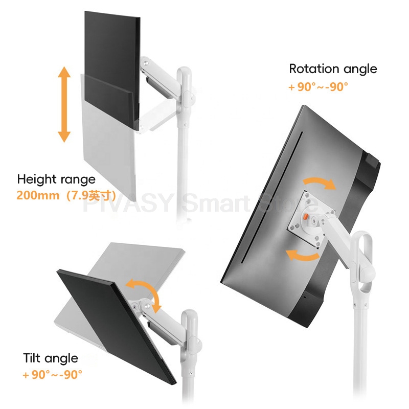 Rolling Mobile TV Cart on 5 Wh - Adjustable Monitor Mount avaliação e preço