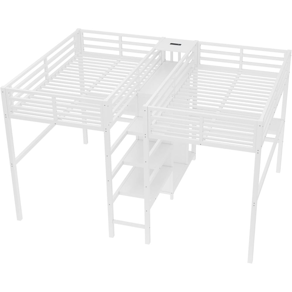 Twin Size Metal Bed with Desk, - Cubicle Shelf Organizer avaliação e preço