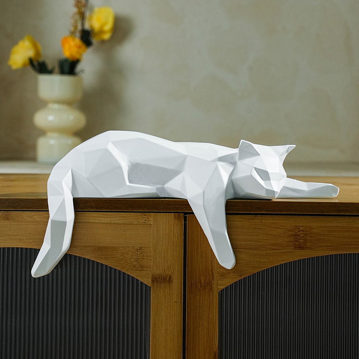 White Black Cat Statue - Geome - Cubicle Shelf Organizer avaliação e preço