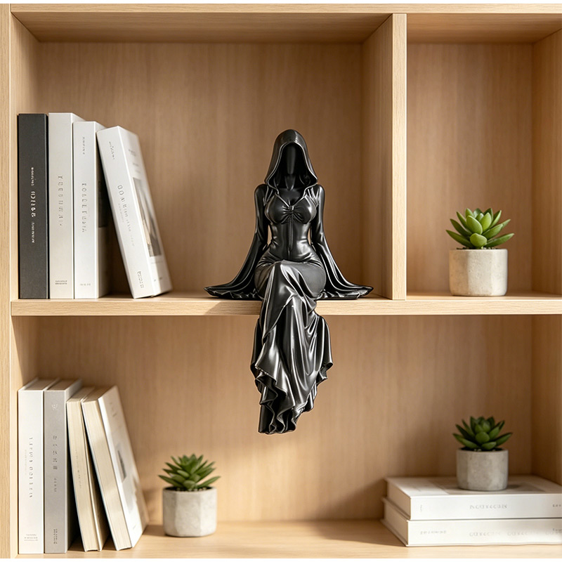 Lady Reaper Sitting Statue 3d  - Cubicle Shelf Organizer avaliação e preço