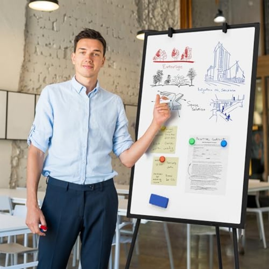 Large Whiteboard Easel with St - Whiteboard Easel Tripod avaliação e preço